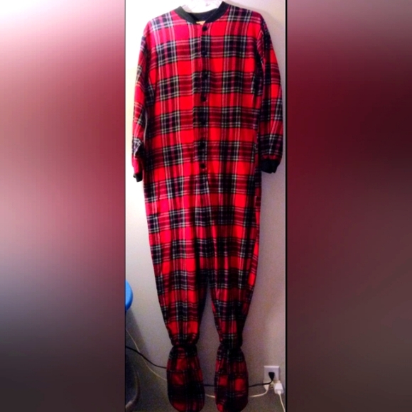 BIG FEET PAJAMA CO. Other - BIG FEET FLANNEL ADULT FOOTED UNISEX ONESIE PLAID PAJAMAS SZ. XL